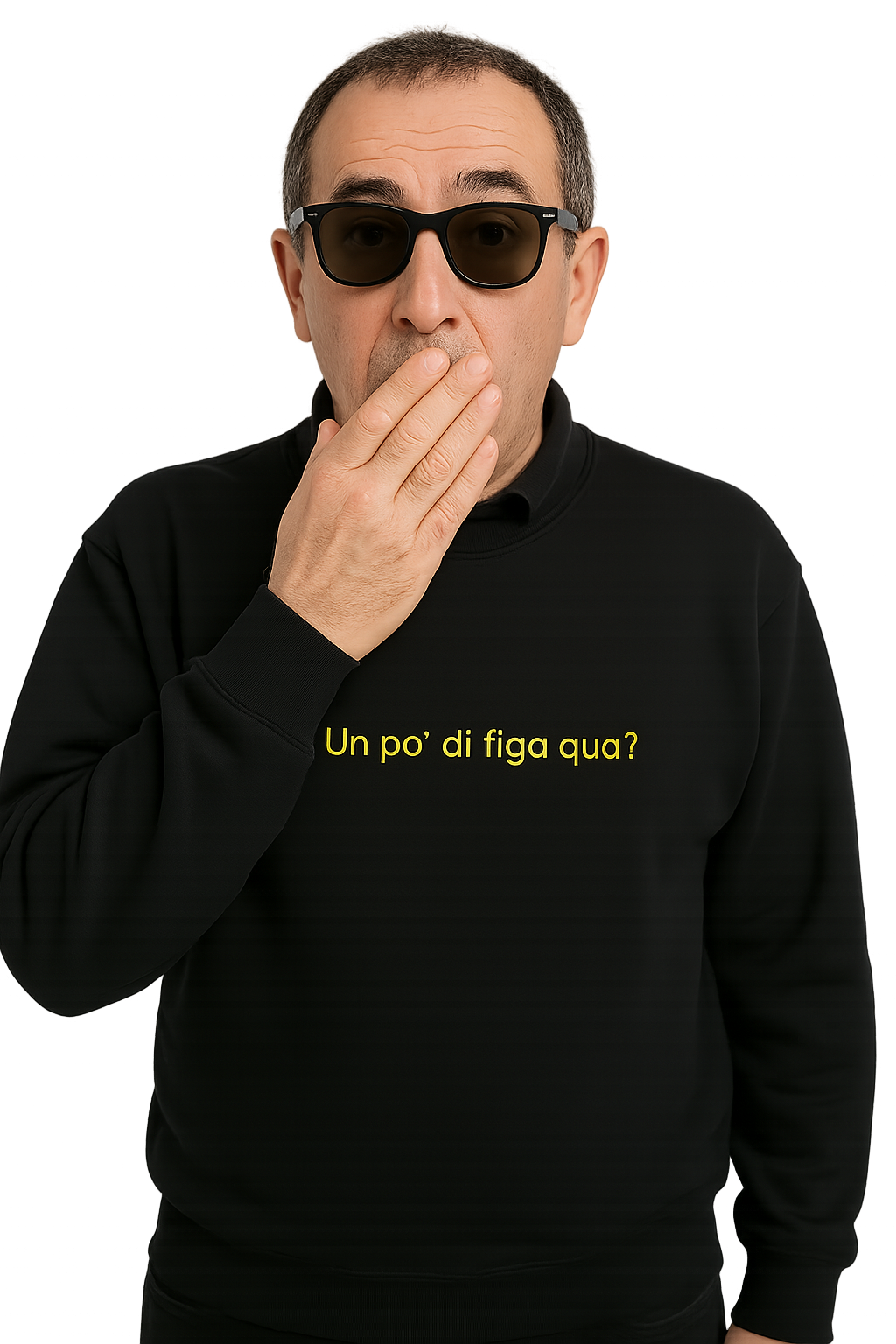 Felpa girocollo unisex Ricamata | Un po' di figa qua?