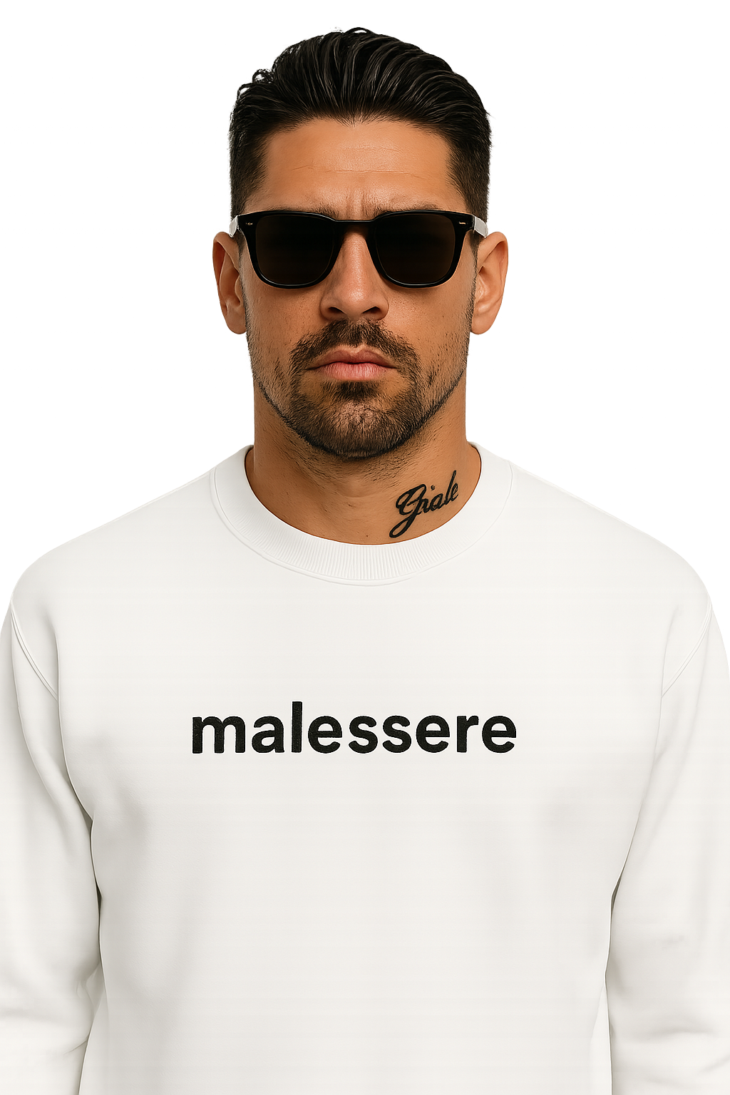 Felpa girocollo unisex Ricamata | Malessere