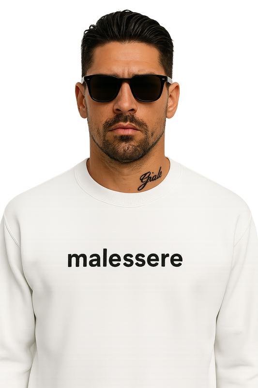 Felpa girocollo unisex Ricamata | Malessere