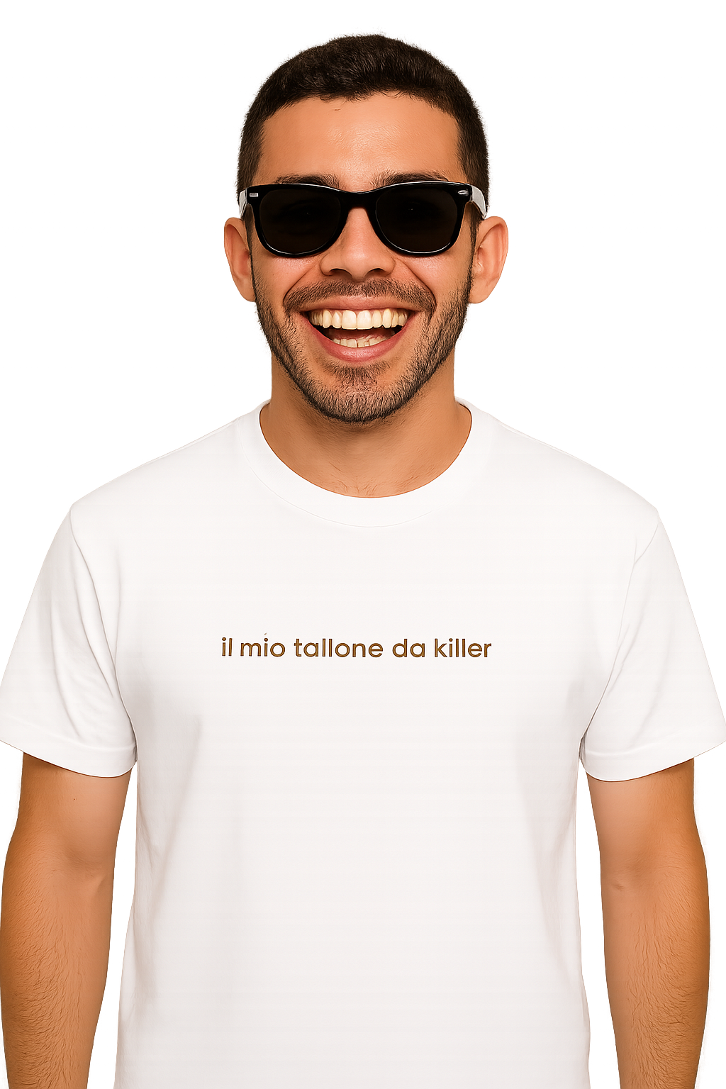 T-shirt girocollo Unisex Ricamata - il mio tallone da killer