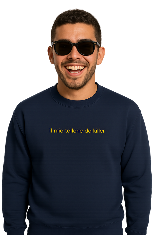 Felpa girocollo unisex Ricamata | il mio tallone da killer