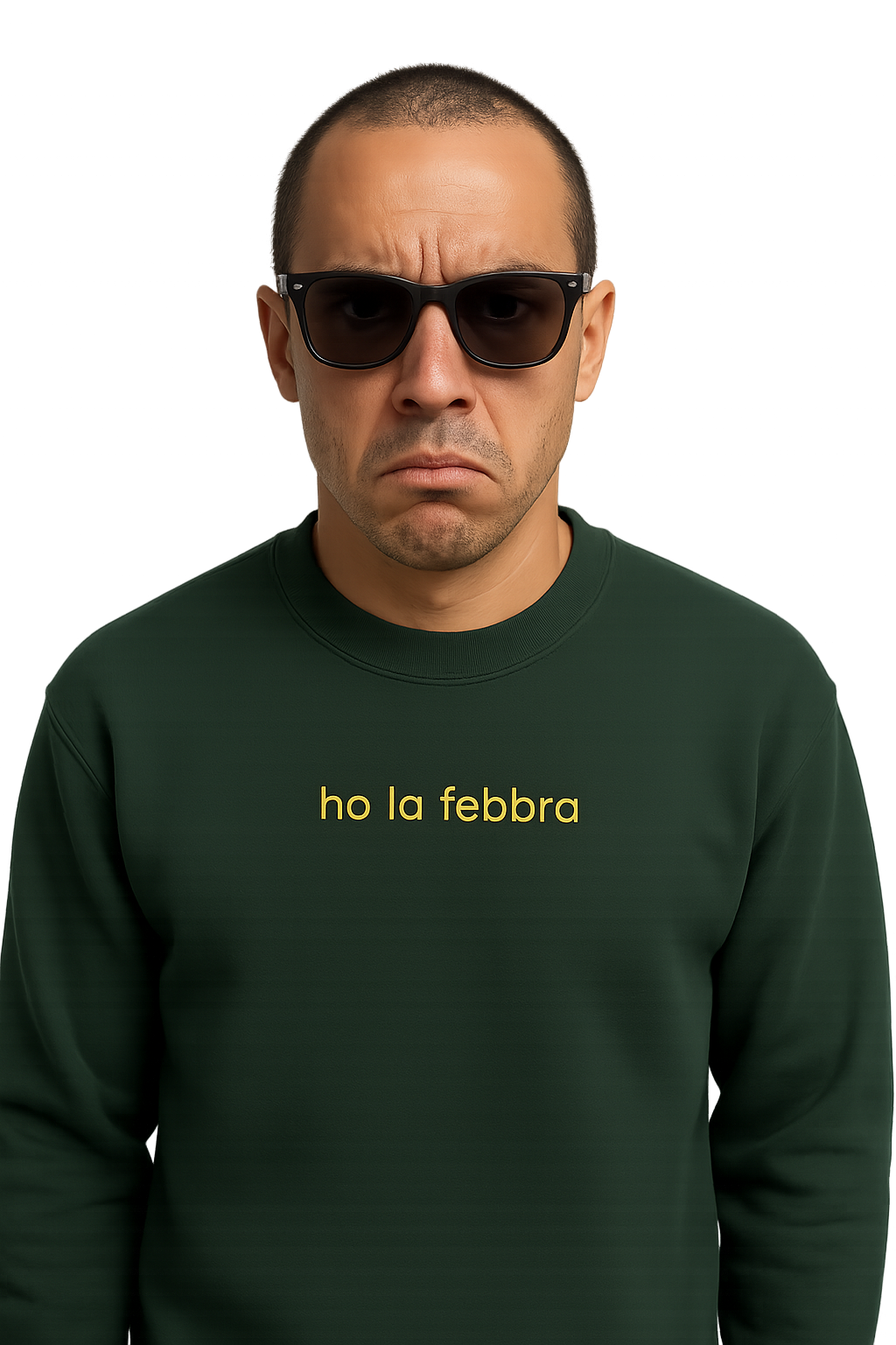 Felpa girocollo unisex Ricamata | Ho la Febbra