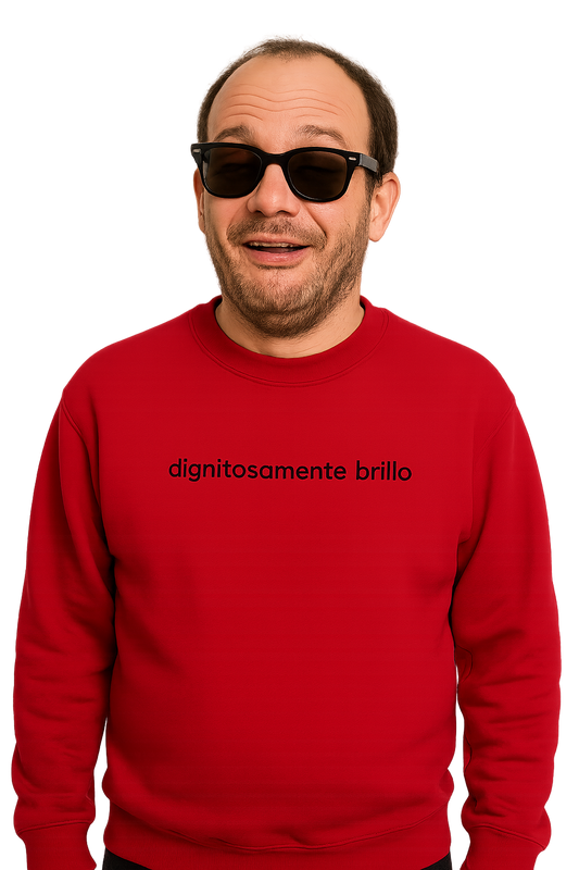 Felpa girocollo unisex Ricamata | Dignitosamente Brillo
