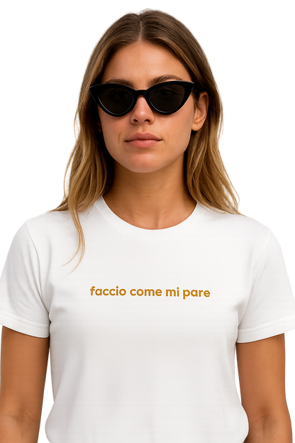 T-shirt girocollo Unisex Ricamata - faccio come mi pare