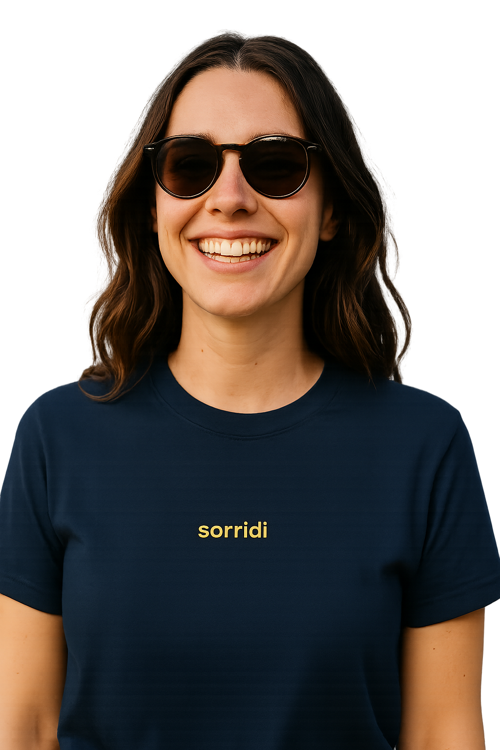 T-shirt girocollo Unisex Ricamata - sorridi