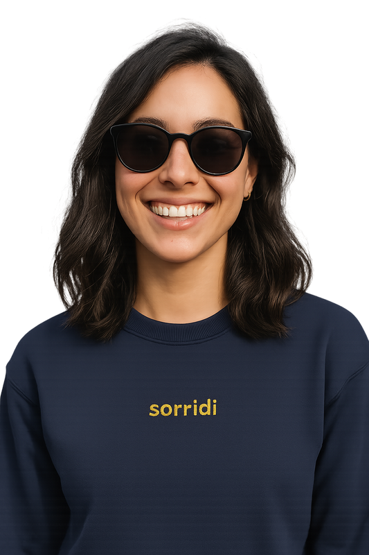 Felpa girocollo unisex Ricamata | sorridi