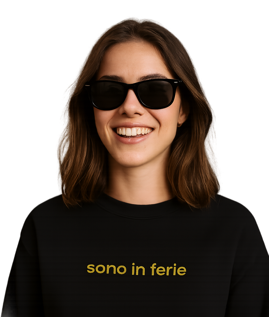 Felpa girocollo unisex Ricamata | sono in ferie