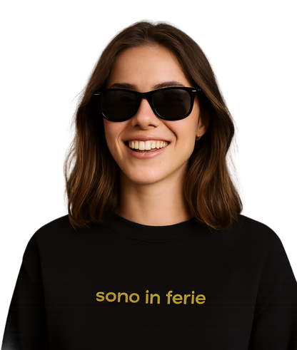 Felpa girocollo unisex Ricamata | sono in ferie