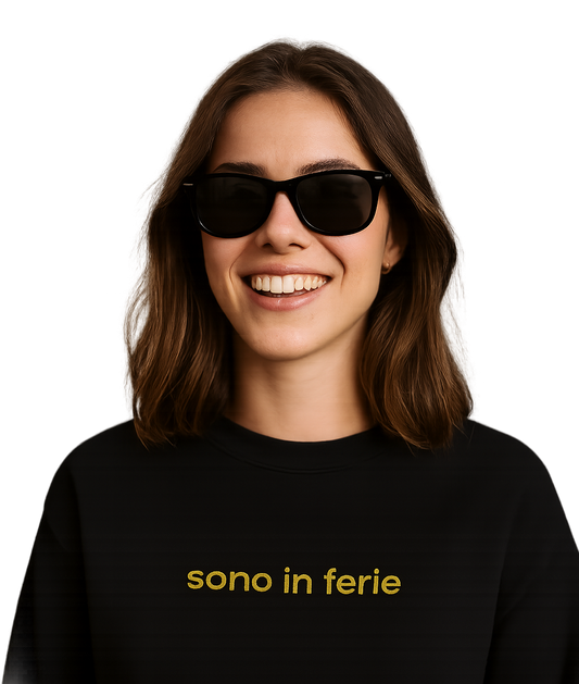 Felpa girocollo unisex Ricamata | sono in ferie