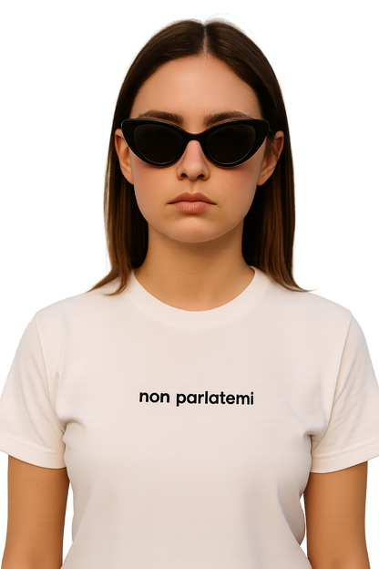 T-shirt girocollo Unisex Ricamata - non parlatemi