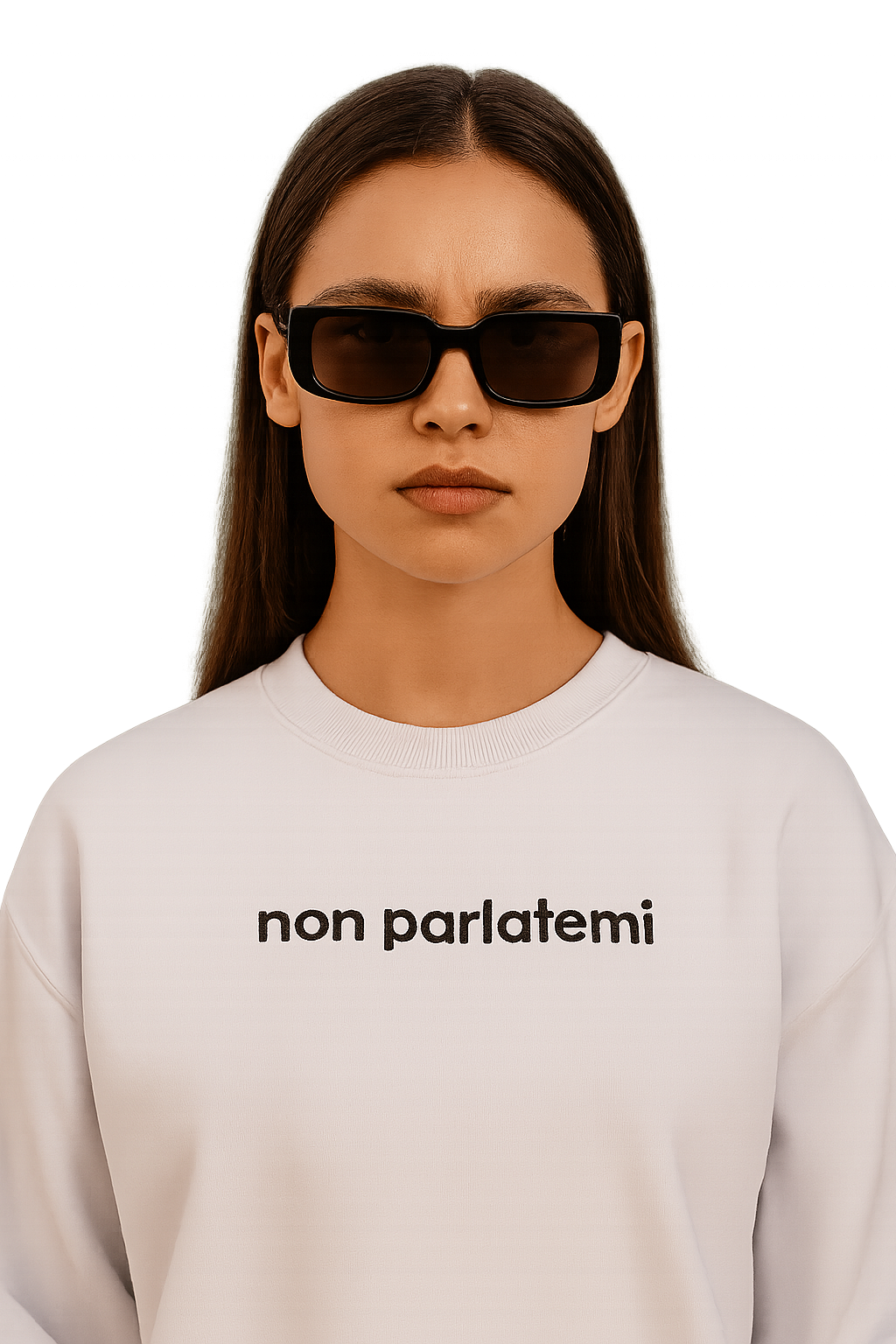 Felpa girocollo unisex Ricamata | non parlatemi