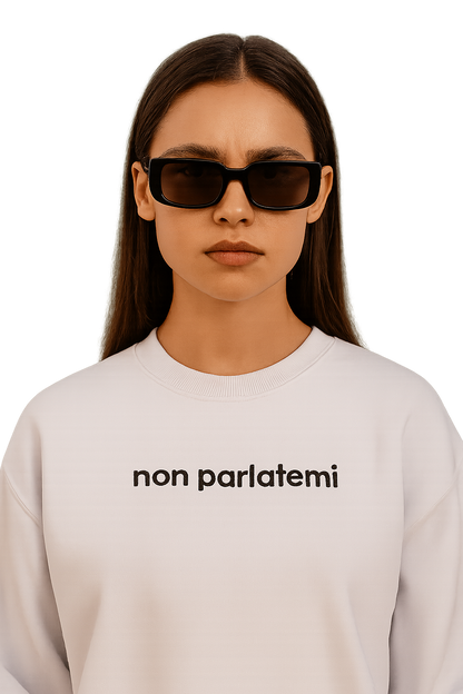 Felpa girocollo unisex Ricamata | non parlatemi