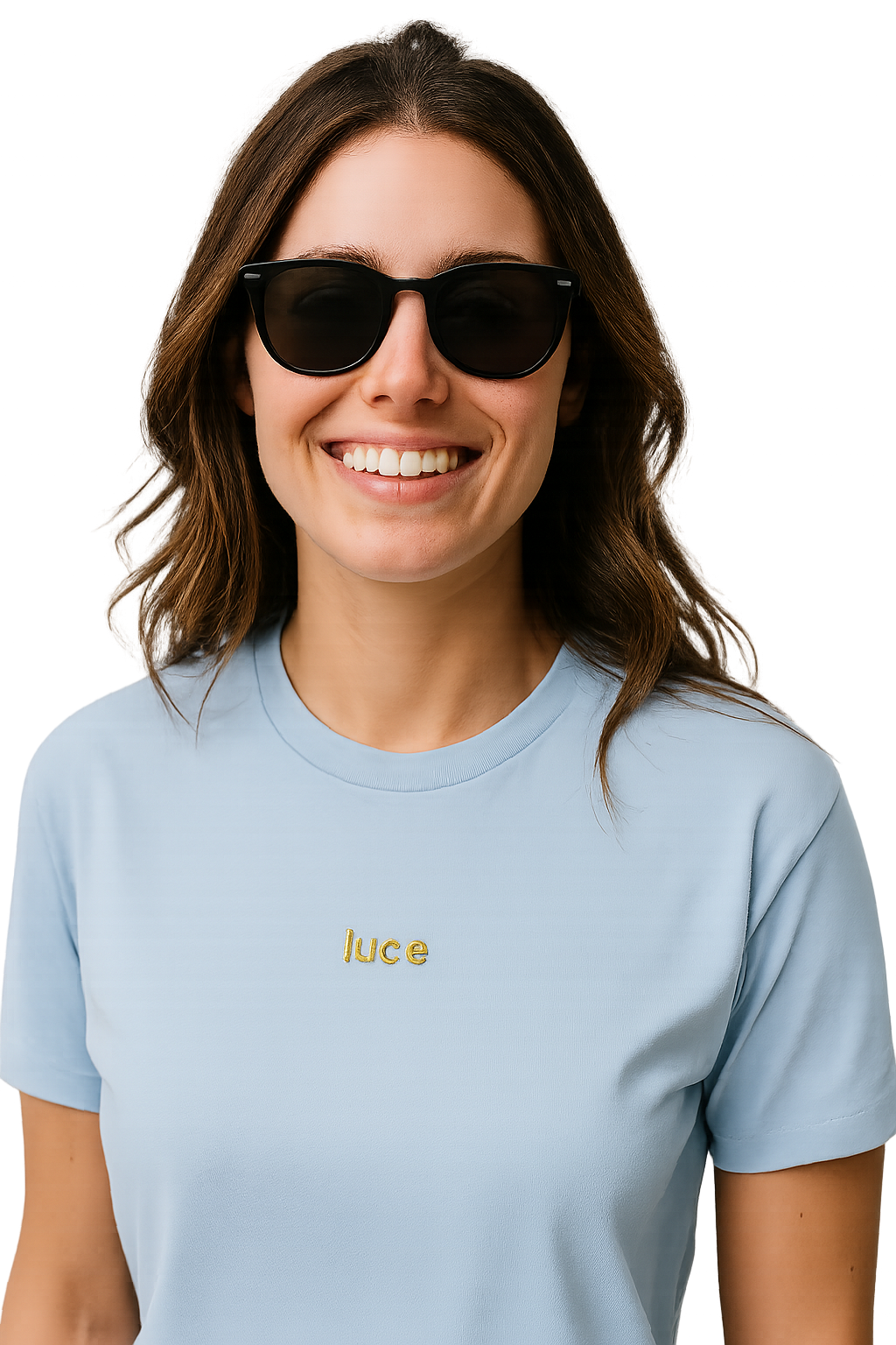 T-shirt girocollo Unisex Ricamata - luce