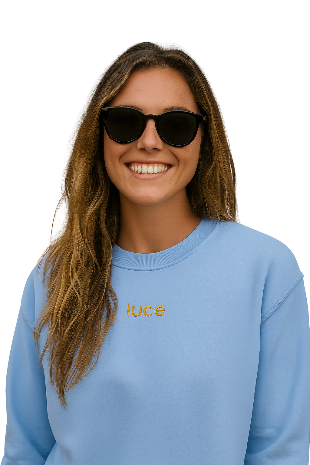 Felpa girocollo unisex Ricamata | luce