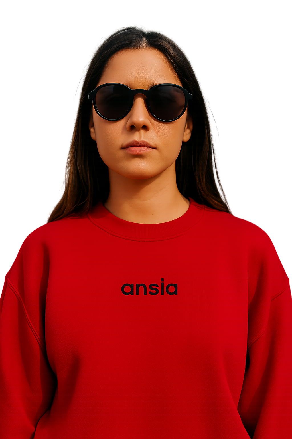 Felpa girocollo unisex Ricamata | ansia