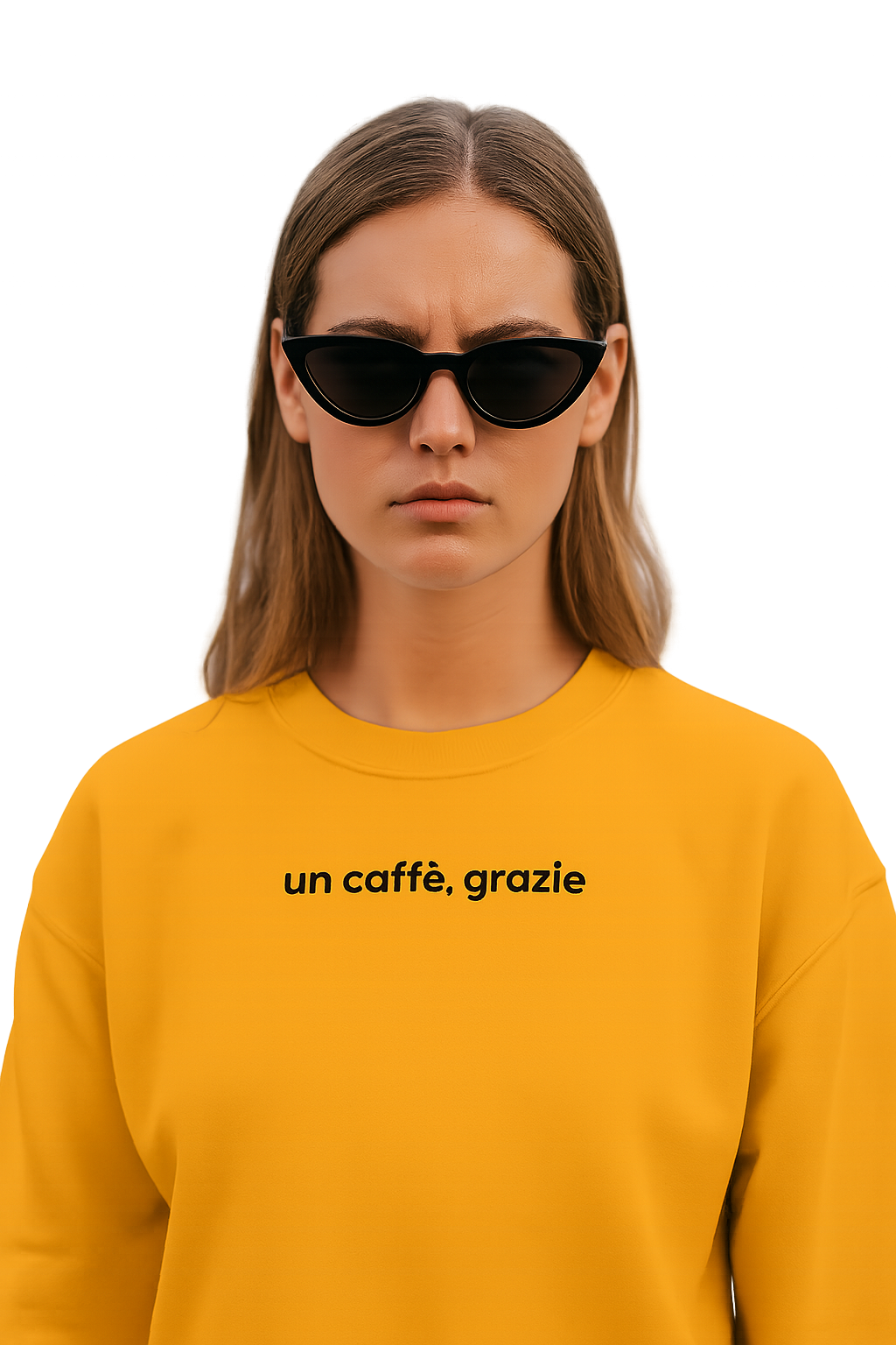 Felpa girocollo unisex Ricamata | un caffè, grazie