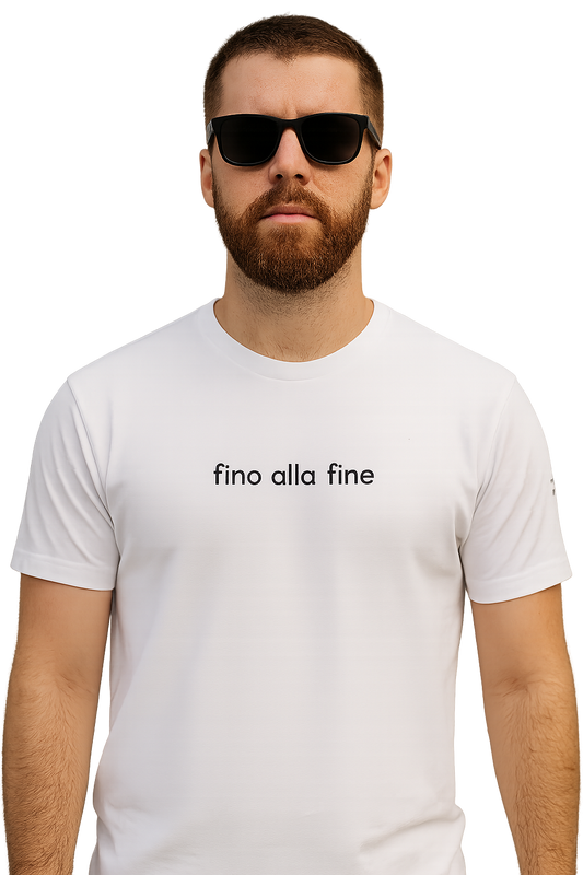 T-shirt girocollo Unisex Ricamata - fino alla fine