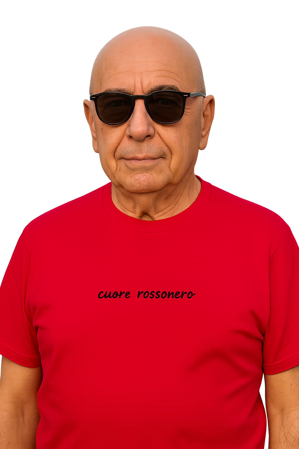 T-shirt girocollo Unisex Ricamata - Cuore Rosso Nero