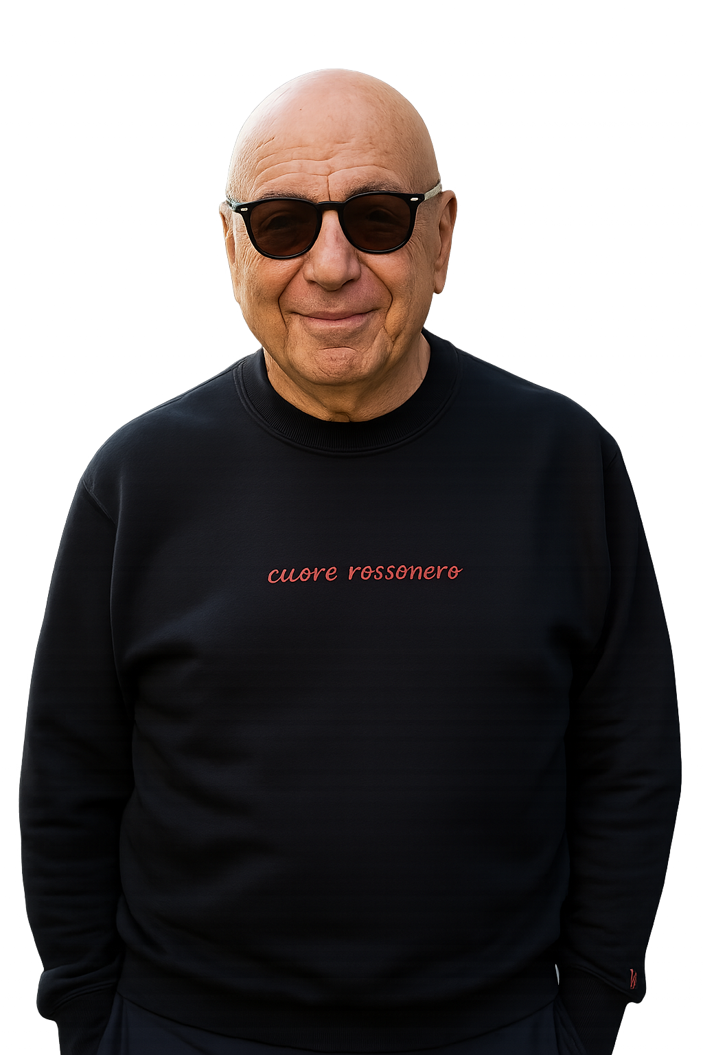 Felpa girocollo Unisex Ricamata | Cuore RossoNero