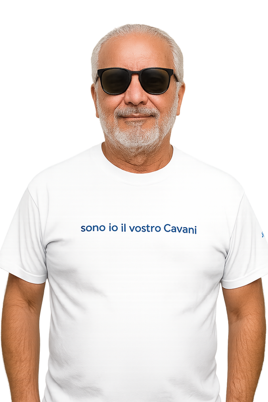 T-shirt girocollo Unisex Ricamata - sono io il vostro Cavani