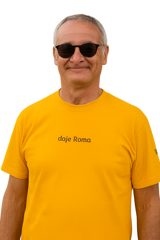 T-shirt girocollo Unisex Ricamata - daje Roma