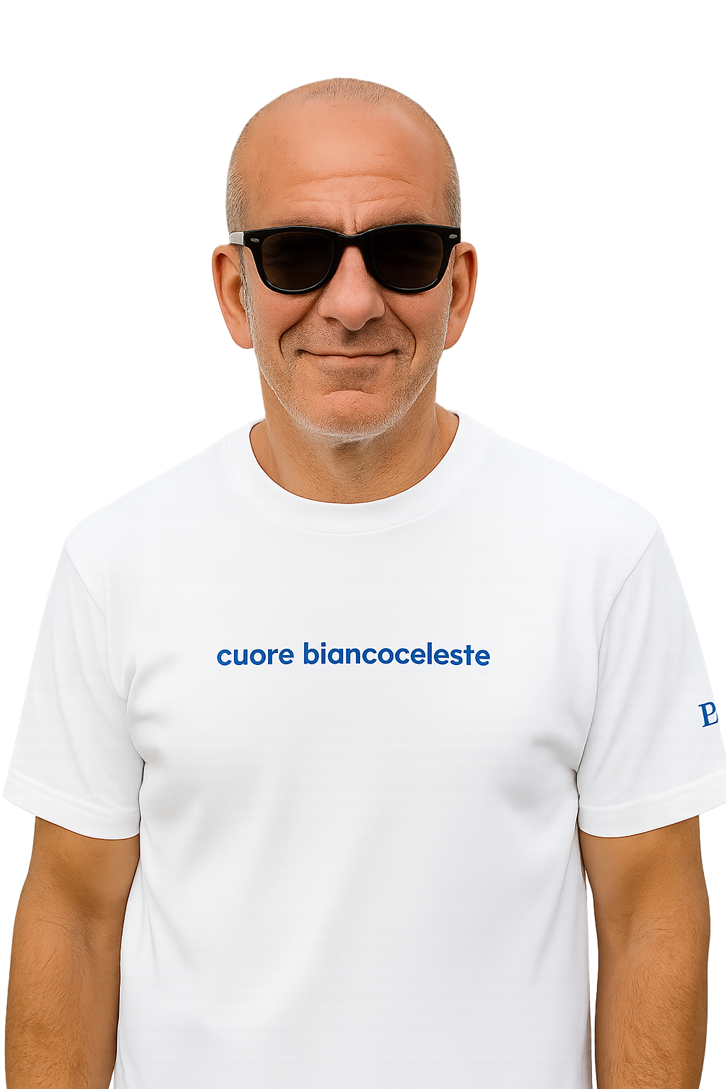 T-shirt girocollo Unisex Ricamata - Cuore Biancoceleste
