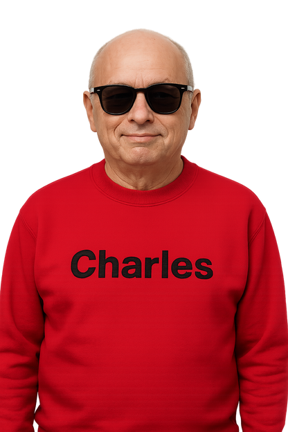 Felpa girocollo Unisex Ricamata | Charles