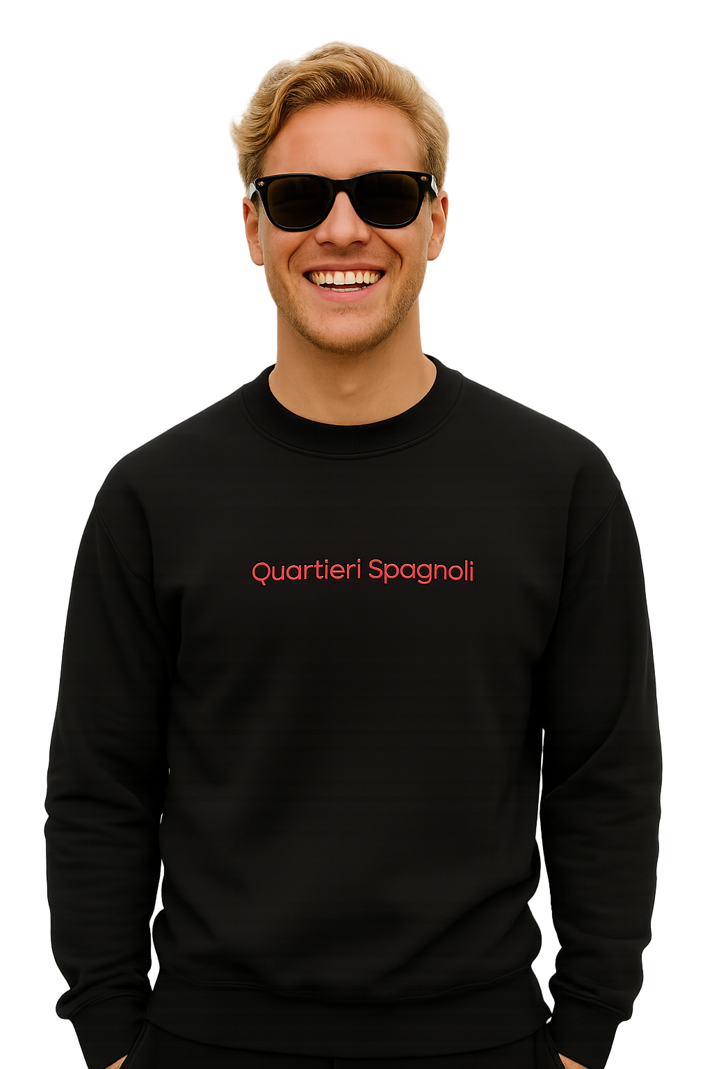 Felpa girocollo Unisex Ricamata | Quartieri Spagnoli Napoli