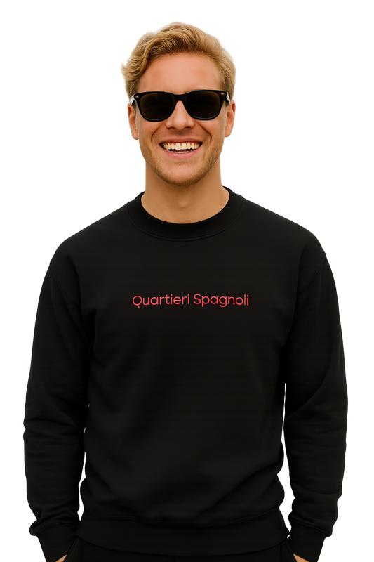 Felpa girocollo Unisex Ricamata | Quartieri Spagnoli Napoli