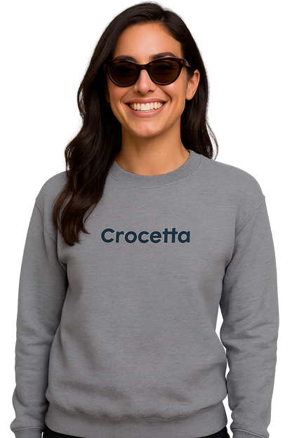 Felpa girocollo Unisex Ricamata | Crocetta Torino