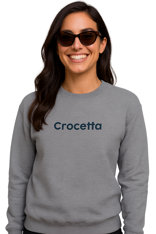 Felpa girocollo Unisex Ricamata | Crocetta Torino