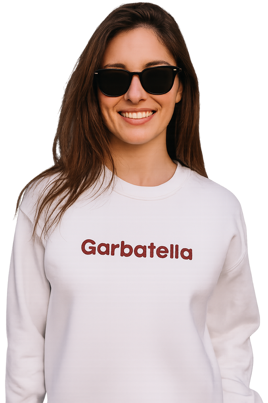 Felpa girocollo Unisex Ricamata | Garbatella Roma