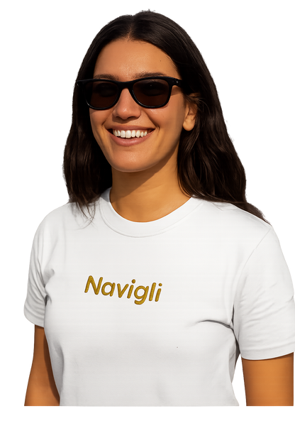 T-shirt girocollo Unisex Ricamata - Navigli Milano