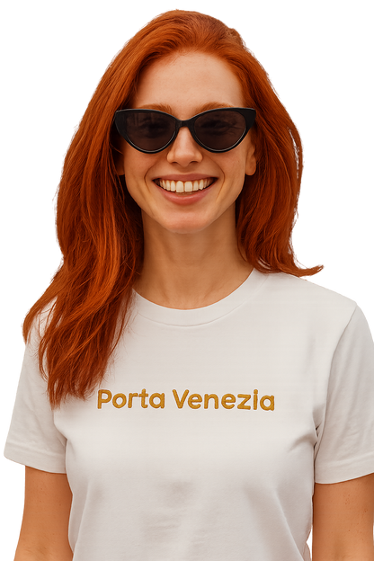 T-shirt girocollo Unisex Ricamata - Porta Venezia Milano
