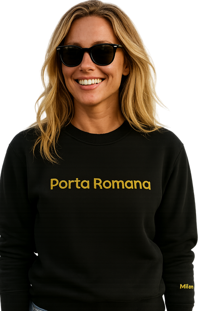 Felpa girocollo Unisex Ricamata | Porta Romana Milano