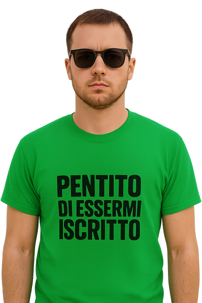 T-shirt Girocollo Classica Unisex | pentito di essermi iscritto