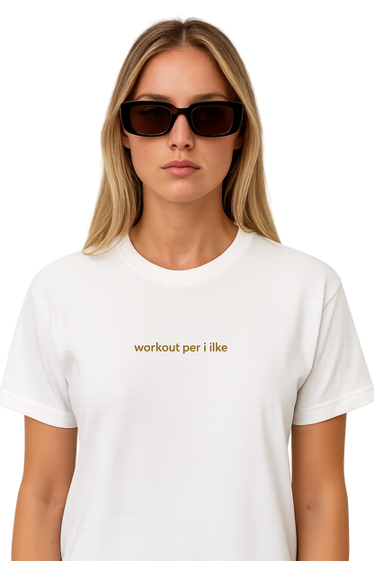 T-shirt girocollo Unisex Ricamata - workout per i like