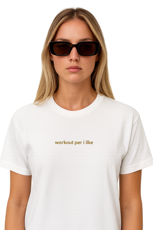 T-shirt girocollo Unisex Ricamata - workout per i like