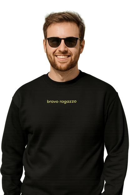 Felpa girocollo unisex Ricamata | bravo ragazzo