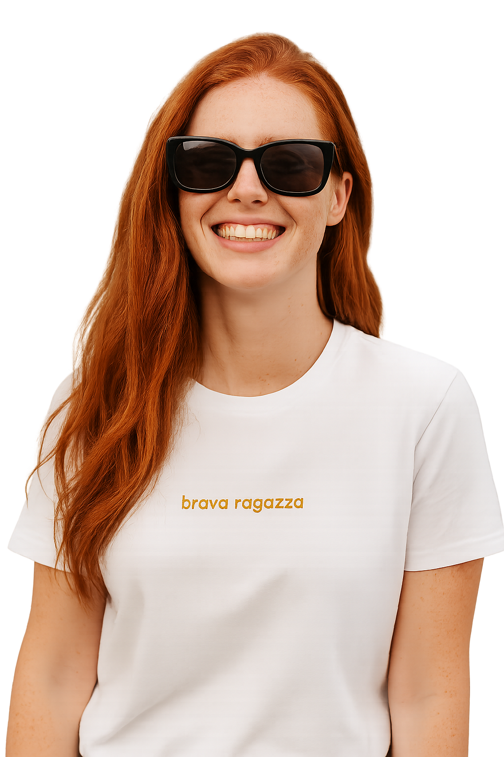T-shirt girocollo Unisex Ricamata - brava ragazza