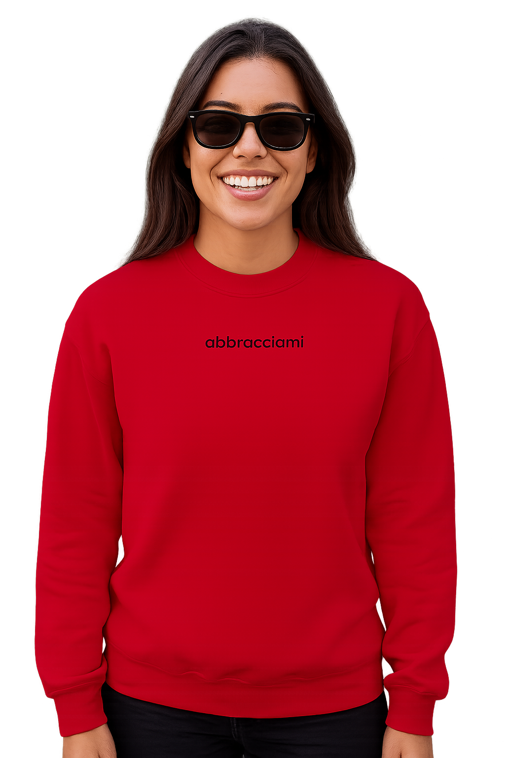 Felpa girocollo unisex Ricamata | abbracciami