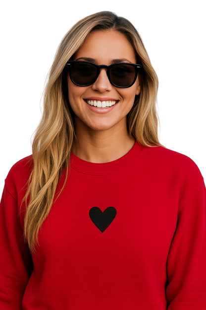 Felpa girocollo unisex Ricamata | cuoricino