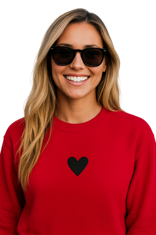 Felpa girocollo unisex Ricamata | cuoricino