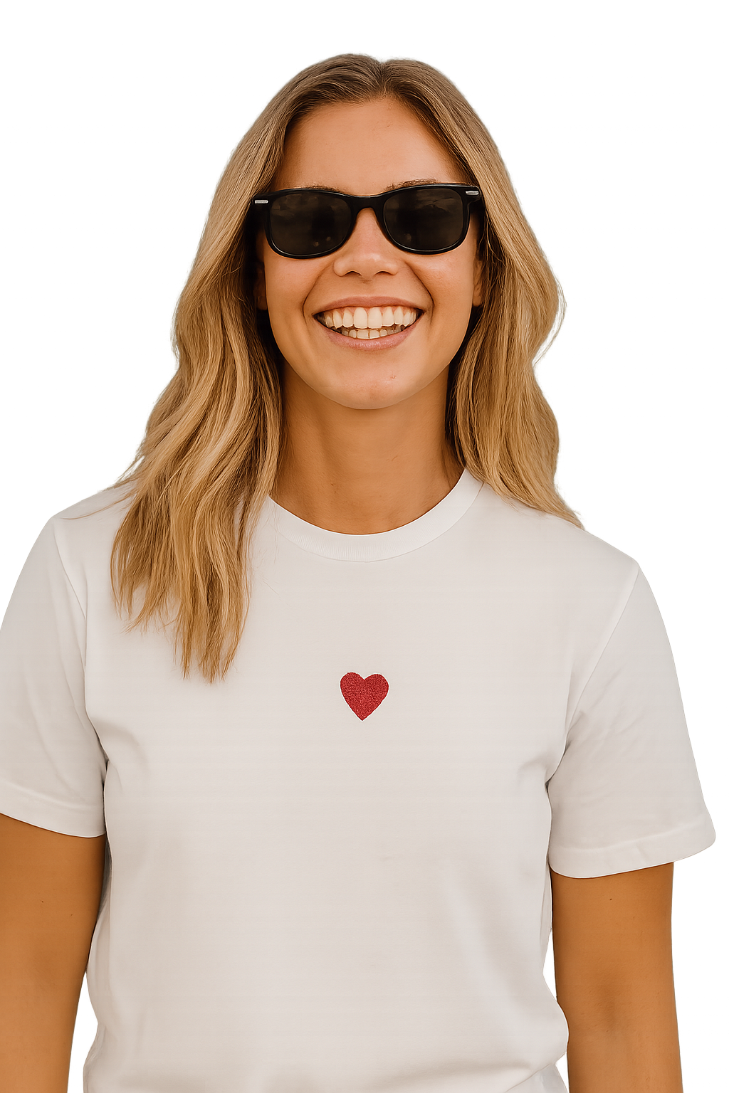 T-shirt girocollo Unisex Ricamata - cuoricino