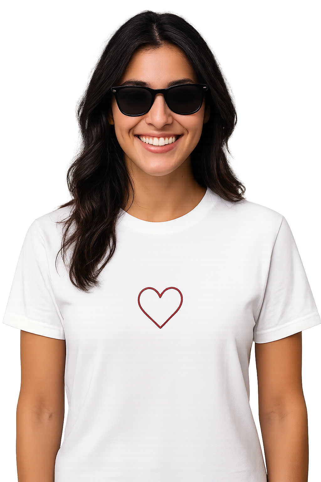 T-shirt girocollo Unisex Ricamata - cuore