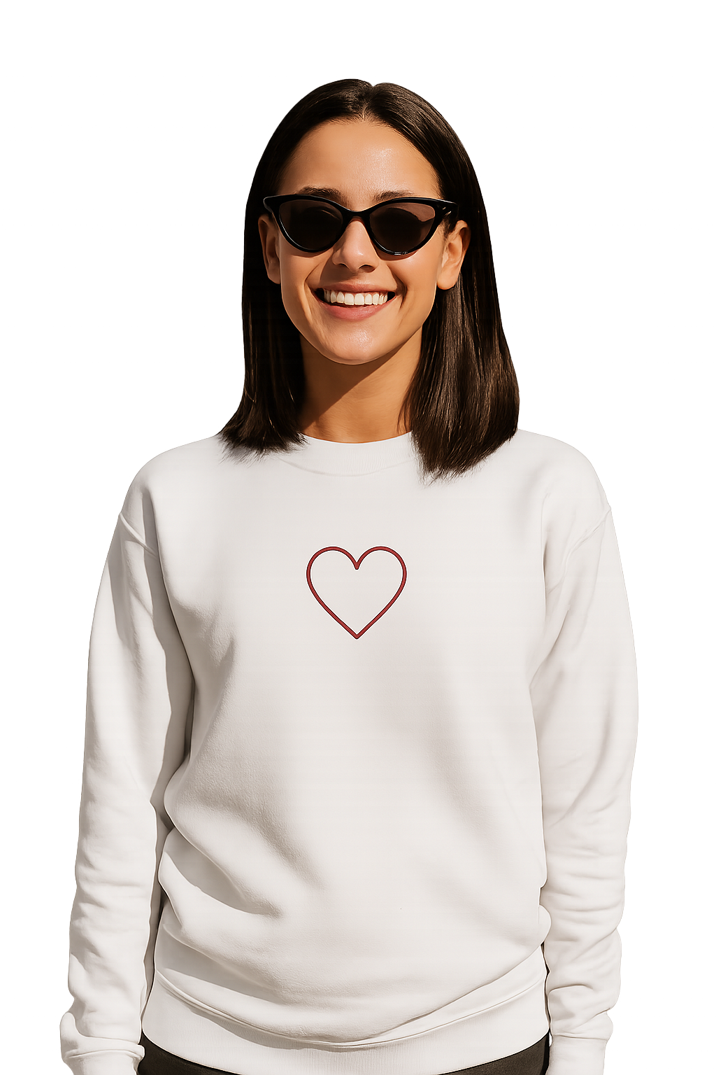 Felpa girocollo unisex Ricamata | cuore