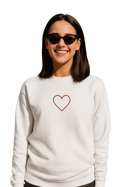Felpa girocollo unisex Ricamata | cuore