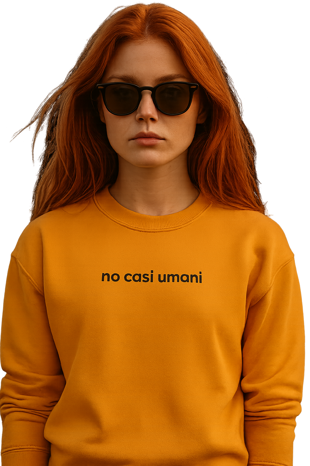 Felpa girocollo unisex Ricamata | no casi umani