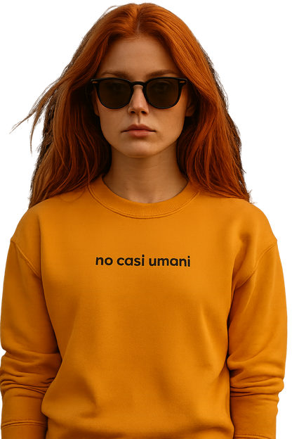 Felpa girocollo unisex Ricamata | no casi umani