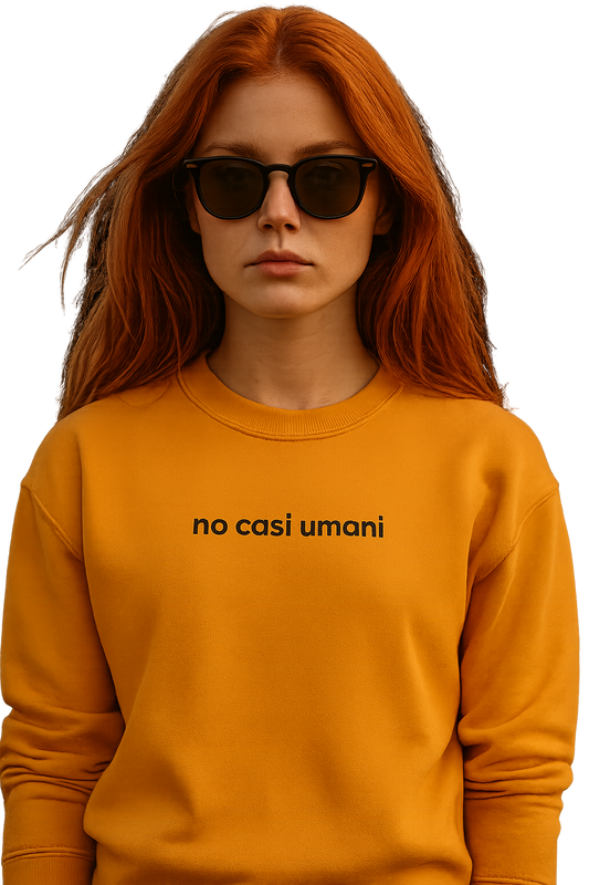 Felpa girocollo unisex Ricamata | no casi umani